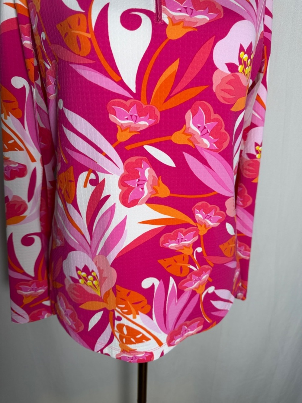 IBKUL UBHOT CAPRESE PINK MEGAHEAT Long Sleeve Mock Golf Shirt Size S Quarter Zip - Picture 4 of 12